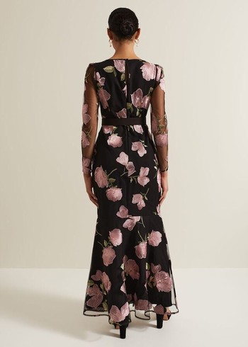 Phase Eight Genny Floral Print Embroidered Dres Dress Multicolor Canada | SWRAKY-184